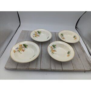 Vintage Set 4 Taylor Smith Taylor Dessert Bowl 5 3/8" Yellow Buttercups TST237